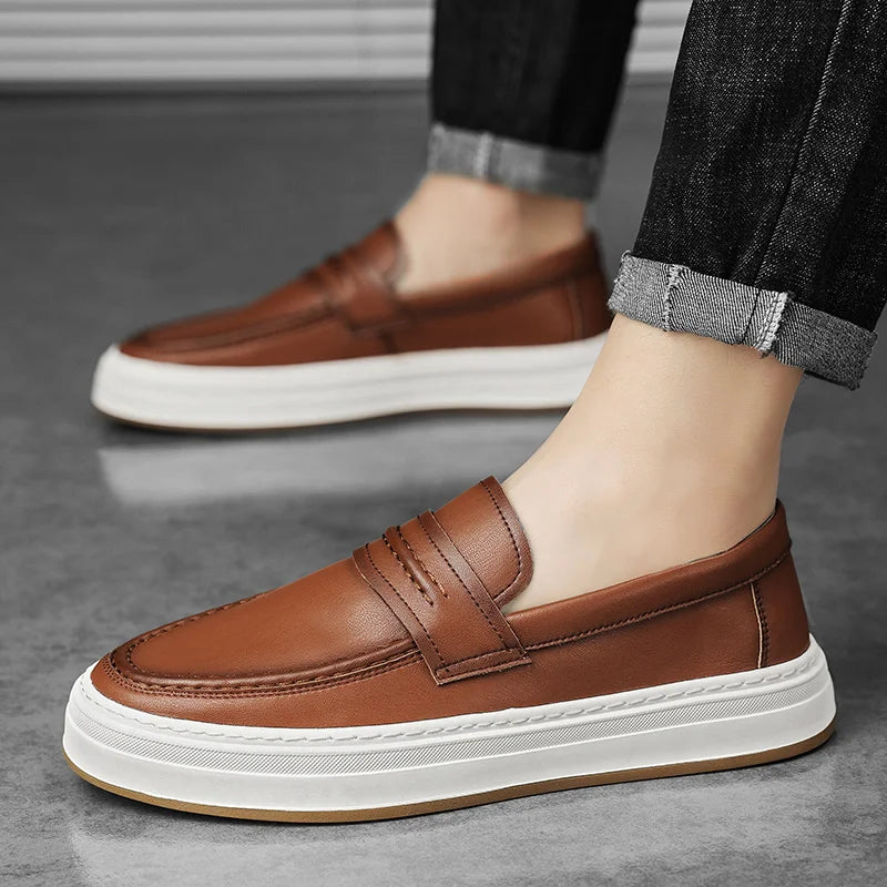 Heritage Leather Moccasin Loafers